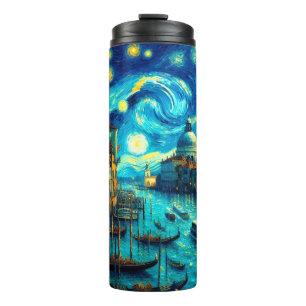 Starry Night Venice Italien Thermosbecher