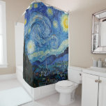 Starry Night | Vincent van Gogh Duschvorhang<br><div class="desc">Starry Night (1889) von dem niederländischen Künstler Vincent Van Gogh. Original Artwork ist ein Öl auf der Leinwand,  das einen kraftvollen postimpressionistischen Nachthimmel in launischen Blau- und Gelbtönen darstellt. Verwenden Sie die Entwurfstools,  um einen benutzerdefinierten Text hinzuzufügen oder das Bild zu personalisieren.</div>