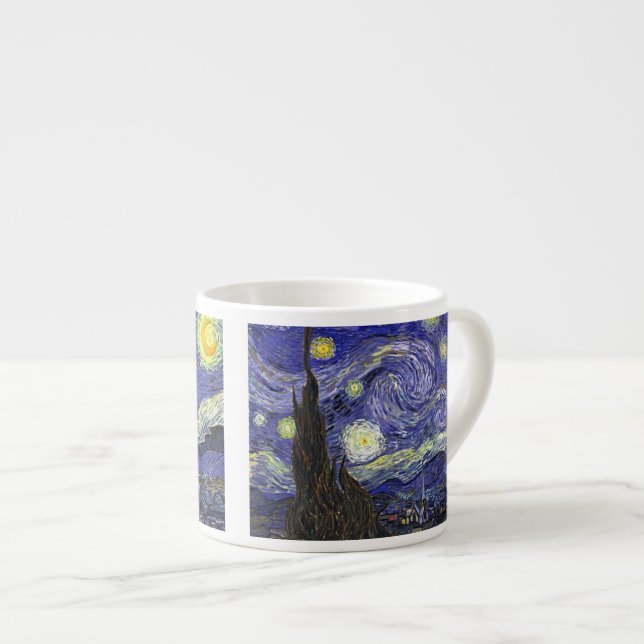 Starry Night, Vincent Van Gogh. Espressotasse (Vorderseite Rechts)