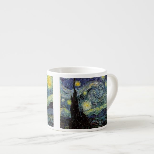 Starry Night, Vincent Van Gogh. Espressotasse (Vorderseite Rechts)