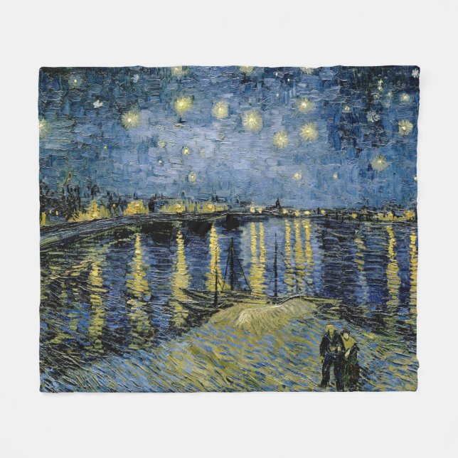 Starry Night Vincent van Gogh Fleecedecke (Vorderseite (Horizontal))