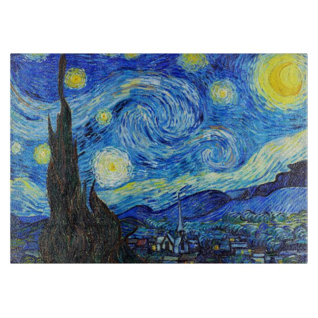 Starry Night Vincent Van Gogh Gemälde paris Schneidebrett (Vorderseite)