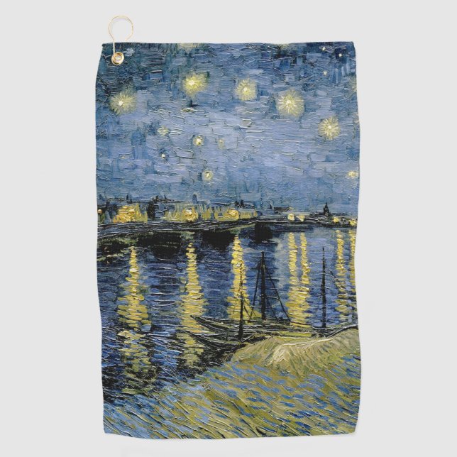 Starry Night Vincent van Gogh Golfhandtuch (Vorderseite)