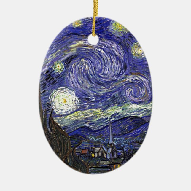 Starry Night, Vincent Van Gogh. Keramik Ornament (Vorne)