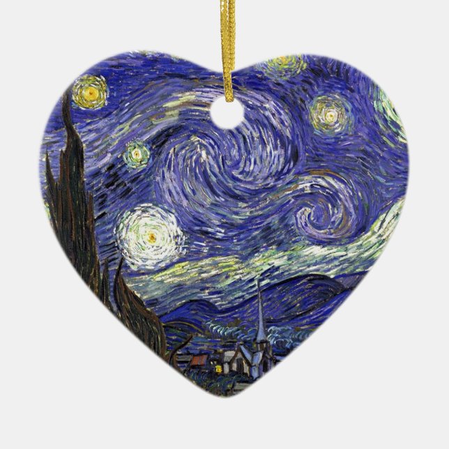 Starry Night, Vincent Van Gogh. Keramik Ornament (Vorne)