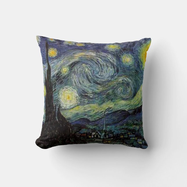 Starry Night, Vincent Van Gogh. Kissen (Vorderseite)