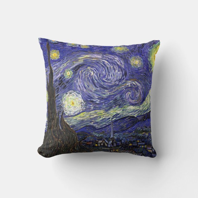 Starry Night, Vincent Van Gogh. Kissen (Vorderseite)