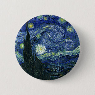 Starry Night Vincent van Gogh Kunstmalerei Button
