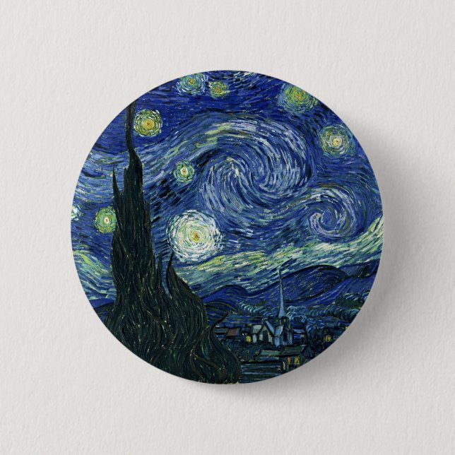 Starry Night Vincent van Gogh Kunstmalerei Button (Vorderseite)