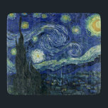 Starry Night Vincent van Gogh Kunstmalerei Cu Schneidebrett<br><div class="desc">Vincent van Gogh (Niederländisch, 1853 - 1890) Starry Night, 1889, Oil on Leinwand Ungerahmt: 73 × 92 cm (28, 7 × 36, 2 in) Dieses Bild zeigt den Blick von der Ostseite des Van Gogh-Asylzimmers in Saint-Rémy-de-Provence ce, er fügte ein idealisiertes Dorf hinzu. Seit 1941 ist es in der ständigen...</div>