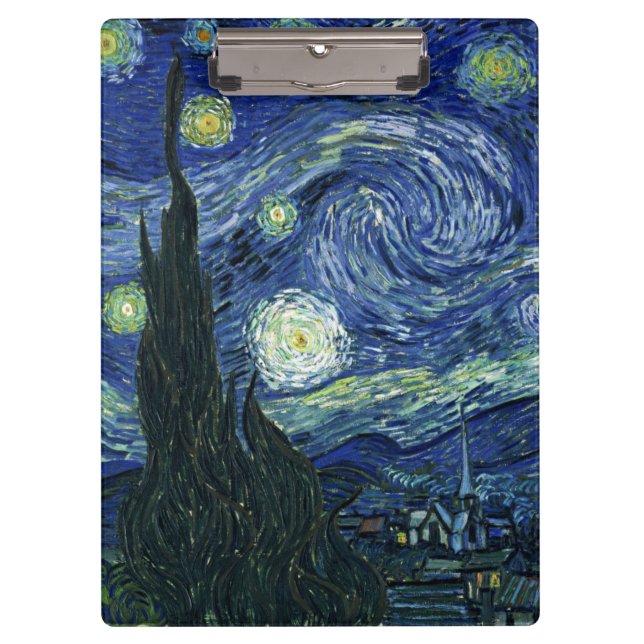 Starry Night Vincent van Gogh Kunstmalerei Klemmbrett (Vorderseite)