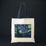 Starry Night Vincent van Gogh Kunstmalerei Tragetasche<br><div class="desc">Vincent van Gogh (Niederländisch, 1853 - 1890) Starry Night, 1889, Oil on Leinwand Ungerahmt: 73 × 92 cm (28, 7 × 36, 2 in) Dieses Bild zeigt den Blick von der Ostseite des Van Gogh-Asylzimmers in Saint-Rémy-de-Provence ce, er fügte ein idealisiertes Dorf hinzu. Seit 1941 ist es in der ständigen...</div>