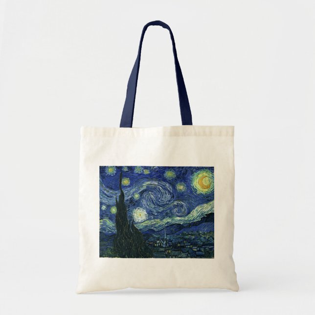 Starry Night Vincent van Gogh Kunstmalerei Tragetasche (Vorne)