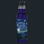 Starry Night Vincent van Gogh Kunstmalerei Trinkflasche<br><div class="desc">Vincent van Gogh (Niederländisch, 1853 - 1890) Starry Night, 1889, Oil on Leinwand Ungerahmt: 73 × 92 cm (28, 7 × 36, 2 in) Dieses Bild zeigt den Blick von der Ostseite des Van Gogh-Asylzimmers in Saint-Rémy-de-Provence ce, er fügte ein idealisiertes Dorf hinzu. Seit 1941 ist es in der ständigen...</div>