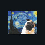 Starry Night Vincent Van Gogh Niedlich Mops Dog Leinwanddruck<br><div class="desc">Wenn Sie Liebe Vincent van Gogh und Mops,  dieses Kunstwerk ist für Sie! Gut als Geschenk.</div>