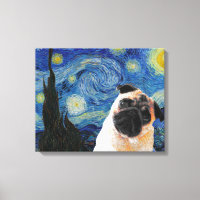 Starry Night Vincent Van Gogh Niedlich Mops Dog