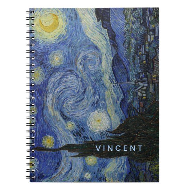 Starry Night Vincent van Gogh Notizblock (Vorderseite)