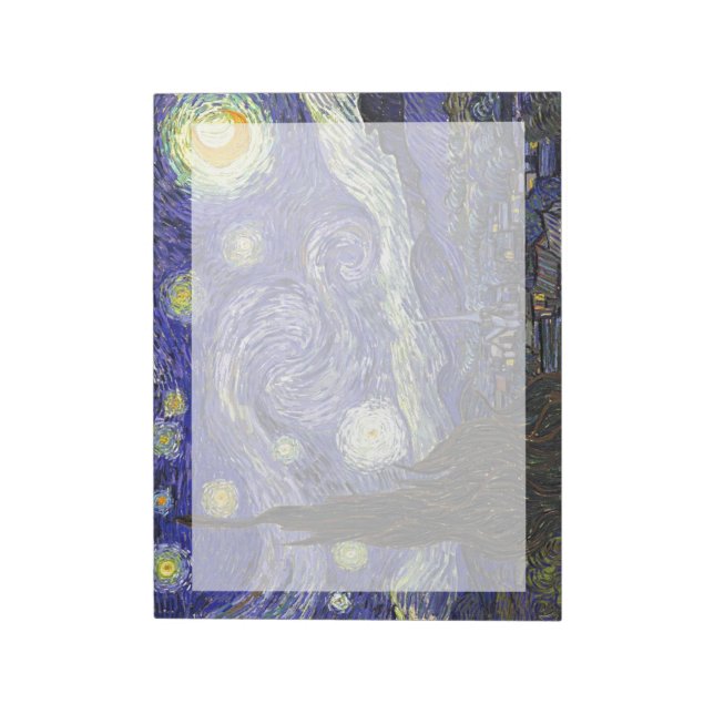Starry Night, Vincent Van Gogh. Notizblock (Rotiert)