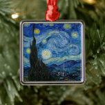Starry Night | Vincent van Gogh Ornament Aus Metall<br><div class="desc">Starry Night (1889) von dem niederländischen Künstler Vincent Van Gogh. Original Artwork ist ein Öl auf der Leinwand,  das einen kraftvollen postimpressionistischen Nachthimmel in launischen Blau- und Gelbtönen darstellt. Verwenden Sie die Entwurfstools,  um einen benutzerdefinierten Text hinzuzufügen oder das Bild zu personalisieren.</div>