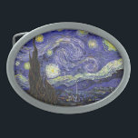 Starry Night, Vincent Van Gogh. Ovale Gürtelschnalle<br><div class="desc">Starry Night,  Vincent Van Gogh. Der berühmte Impressionismus der schönen Kunst.</div>