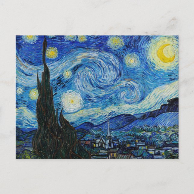 Starry Night Vincent Van Gogh Postcard Postkarte (Vorderseite)