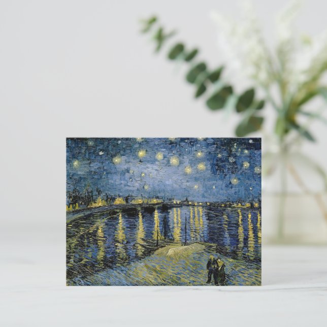 Starry Night Vincent van Gogh Postkarte (Stehend Vorderseite)