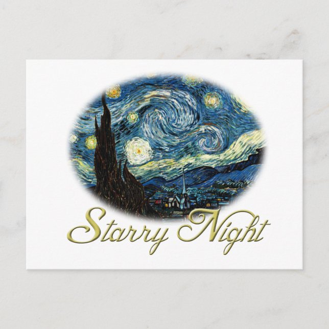 Starry Night, Vincent Van Gogh. Postkarte (Vorderseite)