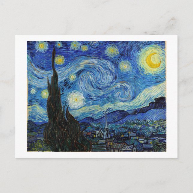 Starry Night, Vincent van Gogh Postkarte (Vorderseite)