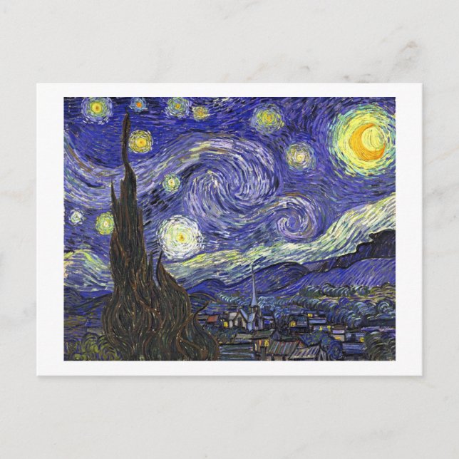 Starry Night, Vincent Van Gogh. Postkarte (Vorderseite)