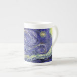 Starry Night, Vincent Van Gogh. Prozellantasse<br><div class="desc">Starry Night,  Vincent Van Gogh. Der berühmte Impressionismus der schönen Kunst.</div>