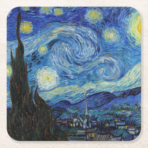 Starry Night, Vincent van Gogh Rechteckiger Pappuntersetzer