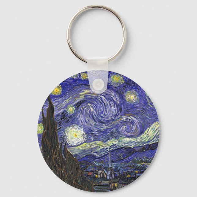 Starry Night, Vincent Van Gogh. Schlüsselanhänger (Vorderseite)