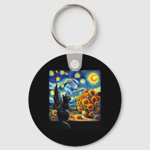 Starry Night Vincent Van Gogh Sunflowers Cat Lover Schlüsselanhänger
