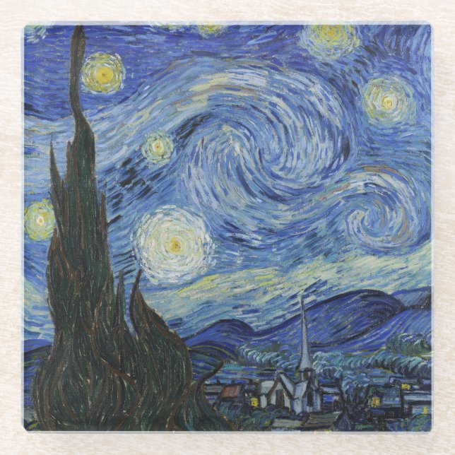 Starry Night Vincent Van Gogh Untersetzer (Vorderseite)