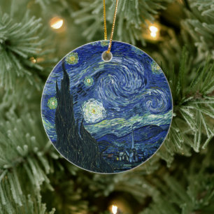 Starry Night Vincent van Gogh Vintage Malerei Art Keramikornament