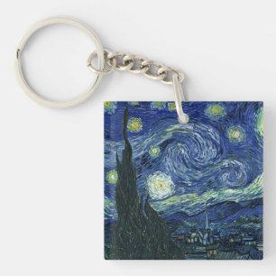 Starry Night Vincent van Gogh Vintage Malerei Art Schlüsselanhänger