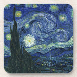 Starry Night Vincent van Gogh Vintage Malerei Art Untersetzer<br><div class="desc">Vincent van Gogh (Niederländisch, 1853 - 1890) Starry Night, 1889, Oil on Leinwand Ungerahmt: 73 × 92 cm (28, 7 × 36, 2 in) Dieses Bild zeigt den Blick von der Ostseite des Van Gogh-Asylzimmers in Saint-Rémy-de-Provence ce, er fügte ein idealisiertes Dorf hinzu. Seit 1941 ist es in der ständigen...</div>