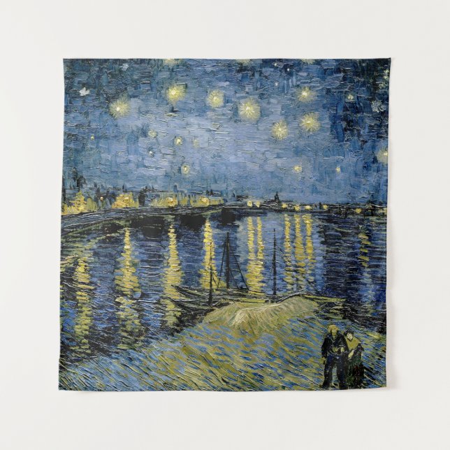 Starry Night Vincent van Gogh Wandteppich (Vorderseite)