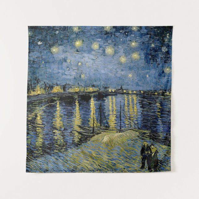 Starry Night Vincent van Gogh Wandteppich (Vorderseite)