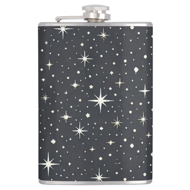 Starry Night   Vinyl Wrapped Flask Flachmann (Vorderseite)