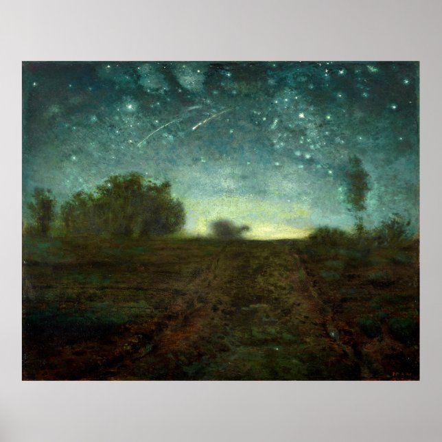 Starry Night von Jean-François Millet (ca. 1850-65 Poster (Vorne)