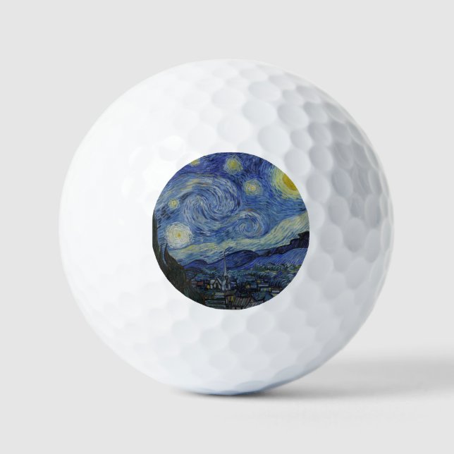 "Starry Night" von Van Gogh Golfball (Vorderseite)