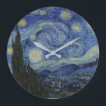 "Starry Night" von Van Gogh Große Wanduhr<br><div class="desc">Dieses Design zeichnet sich durch eine hochauflösende,  unveränderte und unbearbeitete Reproduktion von Van Goghs berühmtem "Starry Night" Gemälde aus.</div>