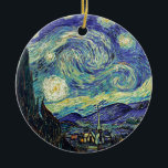 Starry Night von van Gogh Keramik Ornament<br><div class="desc">Van Gogh war besessen von der Symbolik der leuchtenden Objekte und der Farbe. Die Lampe war ein Symbol für Ruhe und Sicherheit. Der Stern symbolisierte den Glauben,  und Gaslicht,  menschliche Realitäten. Tief ultramarineblau war unendlich,  während Rot und Grün "diese schrecklichen Dinge,  die Leidenschaften der Männer ausgedrückt.</div>