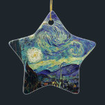 Starry Night von van Gogh Keramikornament<br><div class="desc">Van Gogh war besessen von der Symbolik der leuchtenden Objekte und der Farbe. Die Lampe war ein Symbol für Ruhe und Sicherheit. Der Stern symbolisierte den Glauben,  und Gaslicht,  menschliche Realitäten. Tief ultramarineblau war unendlich,  während Rot und Grün "diese schrecklichen Dinge,  die Leidenschaften der Männer ausgedrückt.</div>