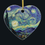 Starry Night von van Gogh Keramikornament<br><div class="desc">Van Gogh war besessen von der Symbolik der leuchtenden Objekte und der Farbe. Die Lampe war ein Symbol für Ruhe und Sicherheit. Der Stern symbolisierte den Glauben,  und Gaslicht,  menschliche Realitäten. Tief ultramarineblau war unendlich,  während Rot und Grün "diese schrecklichen Dinge,  die Leidenschaften der Männer ausgedrückt.</div>