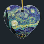 Starry Night von van Gogh Keramikornament<br><div class="desc">Van Gogh war besessen von der Symbolik der leuchtenden Objekte und der Farbe. Die Lampe war ein Symbol für Ruhe und Sicherheit. Der Stern symbolisierte den Glauben,  und Gaslicht,  menschliche Realitäten. Tief ultramarineblau war unendlich,  während Rot und Grün "diese schrecklichen Dinge,  die Leidenschaften der Männer ausgedrückt.</div>
