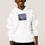 Starry Night von Van Gogh-Kids hoooid Sweatshirt<br><div class="desc">Van Gogh's ikonisches Abendgemälde mit verblasster Kante für ein besseres T - Shirt-Design.</div>