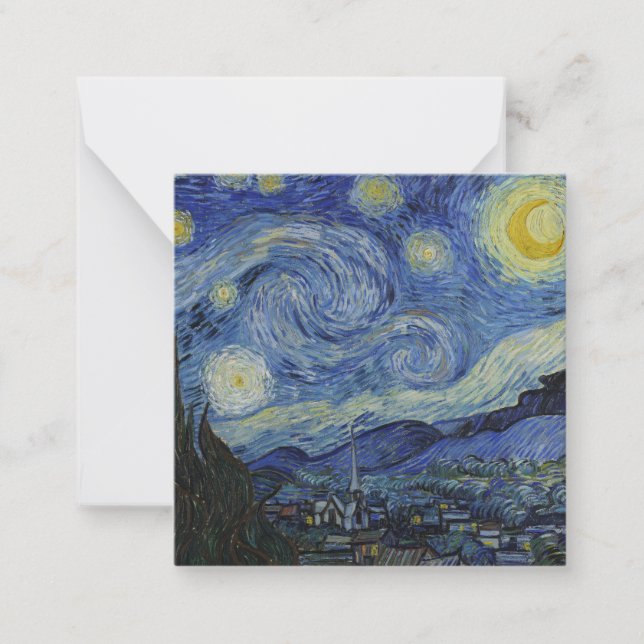 "Starry Night" von Van Gogh Mitteilungskarte (Vorderseite)