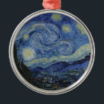 "Starry Night" von Van Gogh Ornament Aus Metall<br><div class="desc">Dieses Design zeichnet sich durch eine hochauflösende, unveränderte und unbearbeitete Reproduktion von Van Goghs berühmtem "Starry Night" Gemälde aus.</div>